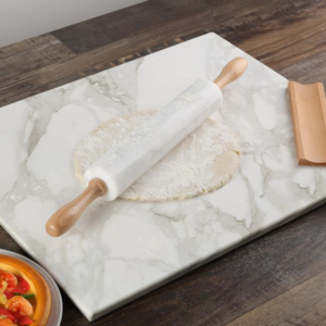 Marble rolling pin (1 pc), with a smooth stone surface suitable for pasta and pastry making