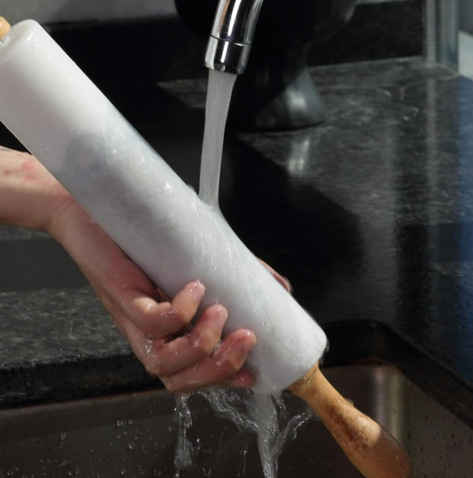 Marble rolling pin (1 pc), with a smooth stone surface suitable for pasta and pastry making - Image 2