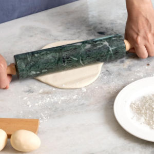 Green marble rolling pin (1 pc), suitable for dumpling wrappers, pasta, and pie crusts