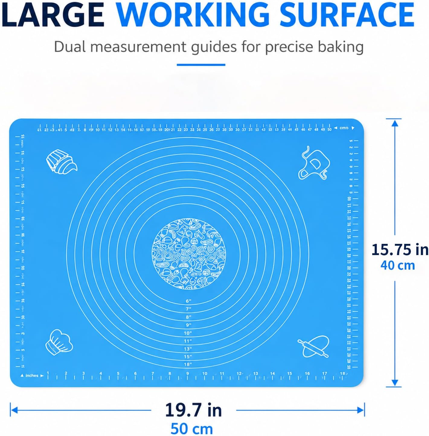 Silicone Rolling Mat with Measurement Markings - Image 2